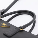 PRADA Galleria Hand Bag Saffiano leather 2way Black Gold Auth 207986V-8