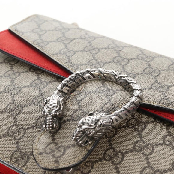 GUCCI GG Supreme Dionysus Chain Shoulder Bag PVC Beige 400249 Auth 207987V
