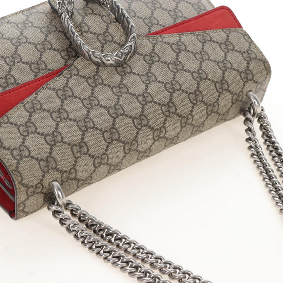 GUCCI GG Supreme Dionysus Chain Shoulder Bag PVC Beige 400249 Auth 207987V