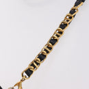 Christian Dior Trotter Canvas Chain Shoulder Bag Navy Gold Auth 207989-11