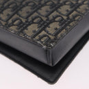 Christian Dior Trotter Canvas Chain Shoulder Bag Navy Gold Auth 207989-16