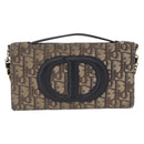 Christian Dior Trotter Canvas Chain Shoulder Bag Navy Gold Auth 207989-2