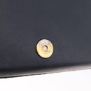 Christian Dior Trotter Canvas Chain Shoulder Bag Navy Gold Auth 207989-20