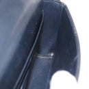 Christian Dior Trotter Canvas Chain Shoulder Bag Navy Gold Auth 207989-23