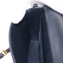 Christian Dior Trotter Canvas Chain Shoulder Bag Navy Gold Auth 207989-24