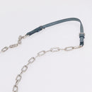 Miu Miu Matelasse Chain Shoulder Bag Vitellolux Blue Silver Auth 207991A-10