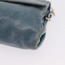 Miu Miu Matelasse Chain Shoulder Bag Vitellolux Blue Silver Auth 207991A-15