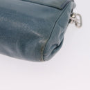Miu Miu Matelasse Chain Shoulder Bag Vitellolux Blue Silver Auth 207991A-17