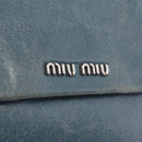 Miu Miu Matelasse Chain Shoulder Bag Vitellolux Blue Silver Auth 207991A-18
