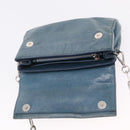 Miu Miu Matelasse Chain Shoulder Bag Vitellolux Blue Silver Auth 207991A-19