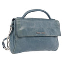 Miu Miu Matelasse Chain Shoulder Bag Vitellolux Blue Silver Auth 207991A-1