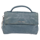 Miu Miu Matelasse Chain Shoulder Bag Vitellolux Blue Silver Auth 207991A-2
