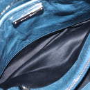 Miu Miu Matelasse Chain Shoulder Bag Vitellolux Blue Silver Auth 207991A-21
