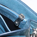 Miu Miu Matelasse Chain Shoulder Bag Vitellolux Blue Silver Auth 207991A-28