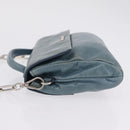 Miu Miu Matelasse Chain Shoulder Bag Vitellolux Blue Silver Auth 207991A-4