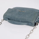 Miu Miu Matelasse Chain Shoulder Bag Vitellolux Blue Silver Auth 207991A-6