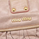 Miu Miu Hand Bag Vitellolux 2way Pink Gold Auth 207996-17