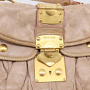 Miu Miu Hand Bag Vitellolux 2way Pink Gold Auth 207996-18
