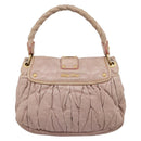 Miu Miu Hand Bag Vitellolux 2way Pink Gold Auth 207996-3
