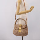 Miu Miu Hand Bag Vitellolux 2way Pink Gold Auth 207996-32