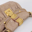 Miu Miu Hand Bag Vitellolux 2way Pink Gold Auth 207996-6