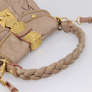 Miu Miu Hand Bag Vitellolux 2way Pink Gold Auth 207996-7