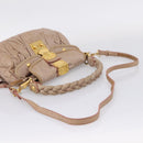 Miu Miu Hand Bag Vitellolux 2way Pink Gold Auth 207996-9