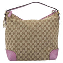 GUCCI GG Canvas Shoulder Bag Beige Gold 269958 Auth 207998A-13