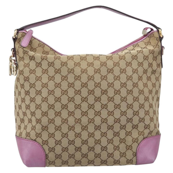 GUCCI GG Canvas Shoulder Bag Beige Gold 269958 Auth 207998A