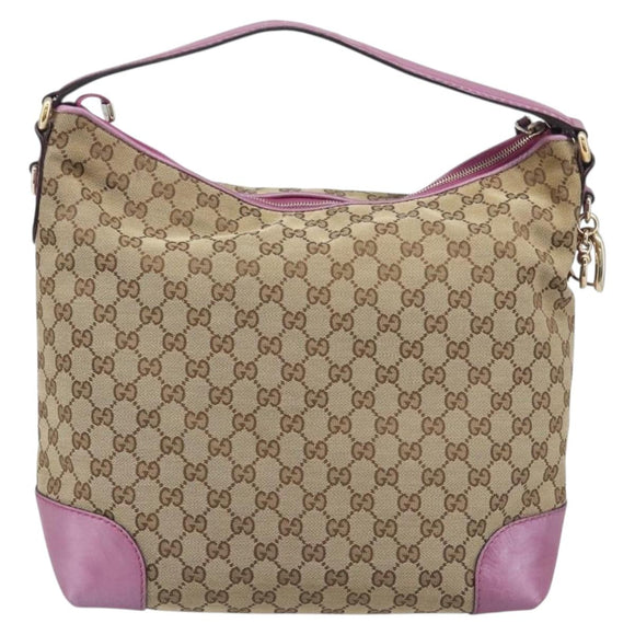 GUCCI GG Canvas Shoulder Bag Beige Gold 269958 Auth 207998A
