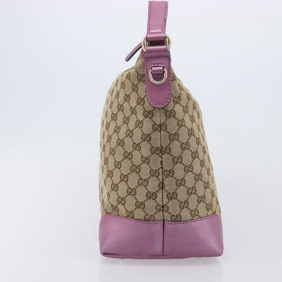 GUCCI GG Canvas Shoulder Bag Beige Gold 269958 Auth 207998A