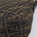 FENDI Zucca Canvas Mamma Baguette Shoulder Bag Brown Black Auth 207999A-12