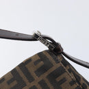 FENDI Zucca Canvas Mamma Baguette Shoulder Bag Brown Black Auth 207999A-14
