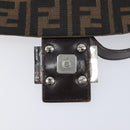 FENDI Zucca Canvas Mamma Baguette Shoulder Bag Brown Black Auth 207999A-17