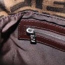 FENDI Zucca Canvas Mamma Baguette Shoulder Bag Brown Black Auth 207999A-22