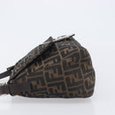 FENDI Zucca Canvas Mamma Baguette Shoulder Bag Brown Black Auth 207999A-5