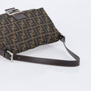 FENDI Zucca Canvas Mamma Baguette Shoulder Bag Brown Black Auth 207999A-7