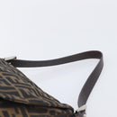 FENDI Zucca Canvas Mamma Baguette Shoulder Bag Brown Black Auth 207999A-8
