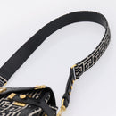 BALMAIN B-Buzz23 Hand Bag Canvas 2way Black Gold Auth 208002M-15