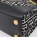 BALMAIN B-Buzz23 Hand Bag Canvas 2way Black Gold Auth 208002M-9