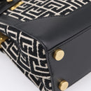 BALMAIN B-Buzz23 Hand Bag Canvas 2way Black Gold Auth 208002M-16