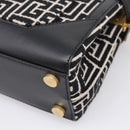 BALMAIN B-Buzz23 Hand Bag Canvas 2way Black Gold Auth 208002M-17