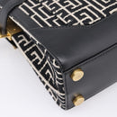 BALMAIN B-Buzz23 Hand Bag Canvas 2way Black Gold Auth 208002M-18