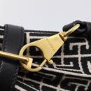 BALMAIN B-Buzz23 Hand Bag Canvas 2way Black Gold Auth 208002M-19