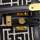 BALMAIN B-Buzz23 Hand Bag Canvas 2way Black Gold Auth 208002M-21