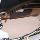 BALMAIN B-Buzz23 Hand Bag Canvas 2way Black Gold Auth 208002M-11