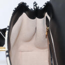 BALMAIN B-Buzz23 Hand Bag Canvas 2way Black Gold Auth 208002M-25