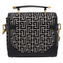 BALMAIN B-Buzz23 Hand Bag Canvas 2way Black Gold Auth 208002M-2