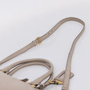PRADA Tote Bag Leather 2way Gray Gold Auth 208003V-16