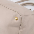 PRADA Tote Bag Leather 2way Gray Gold Auth 208003V-17